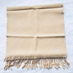 Dunhill London Cashmere Donegal Scarf Unisex Beige L58" +2.5"×2 W16"